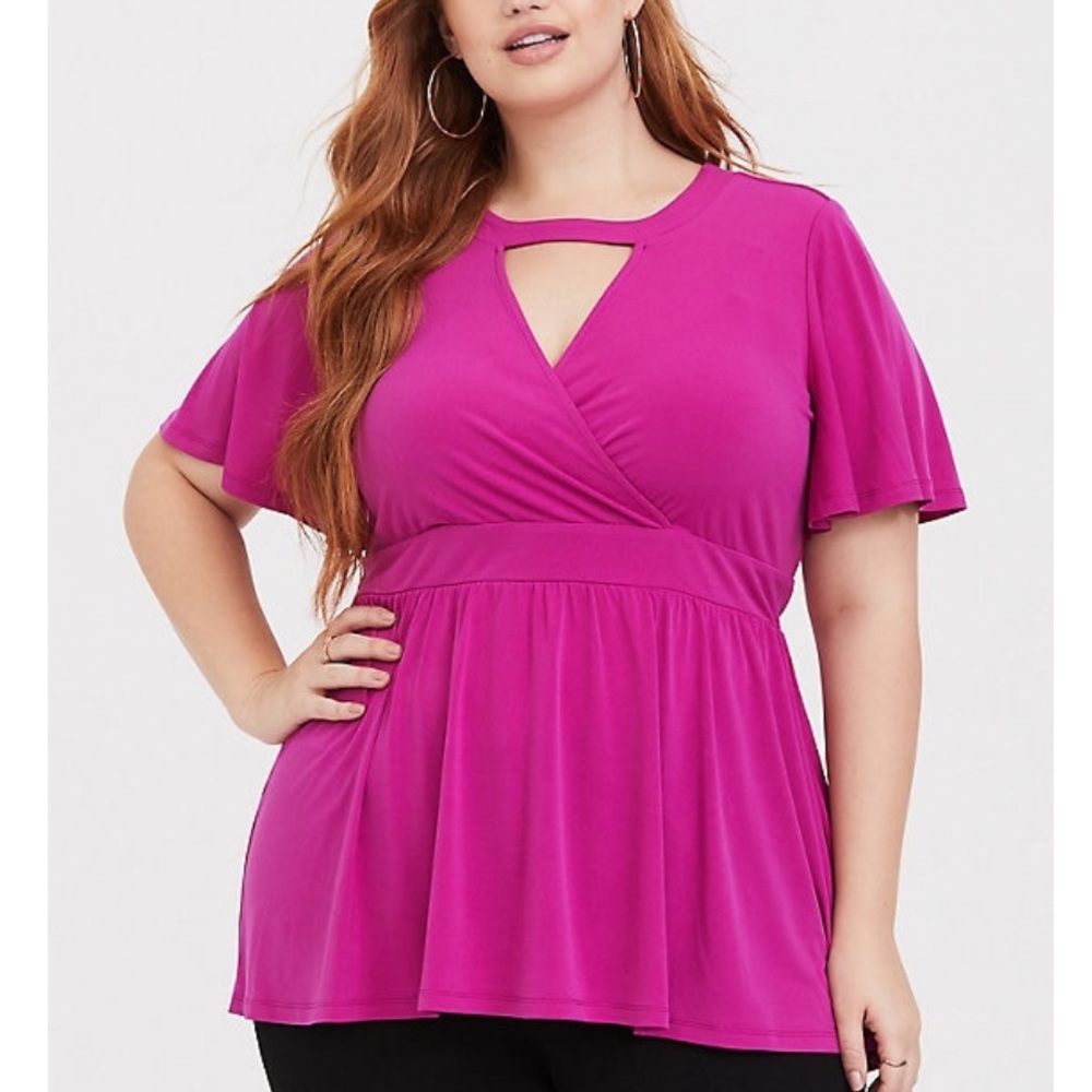FUCHSIA STUDIO KNIT CHOKER TOP